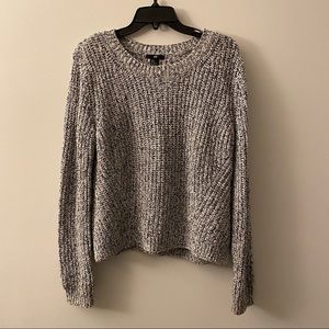 H&M black/white/grey cable knit sweater
